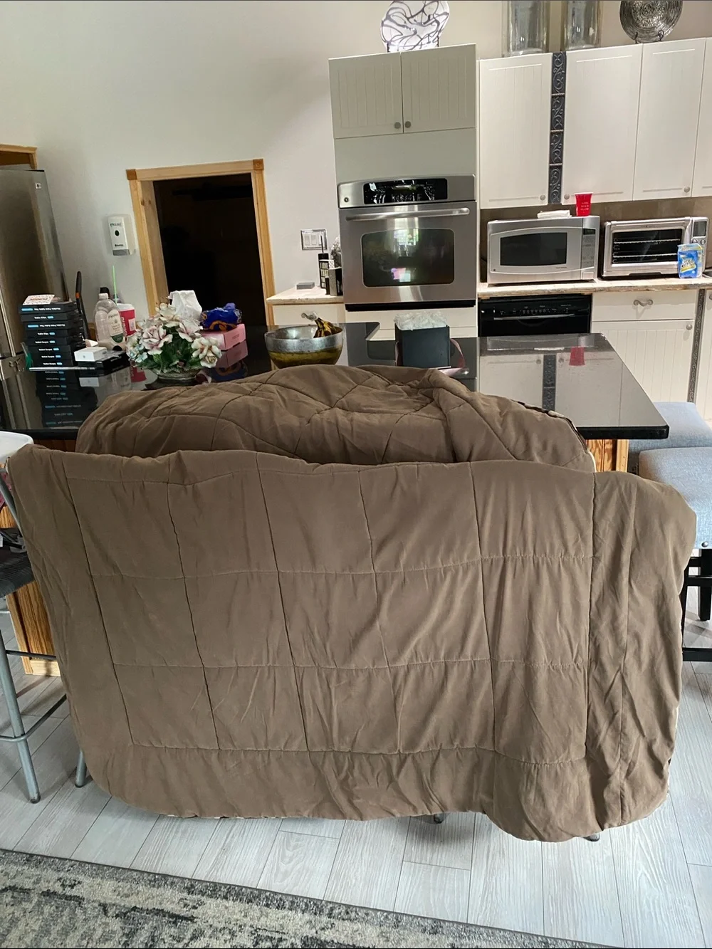 Berkshire Brown and Cream Camouflage Plush comforter  or Blanket with sham